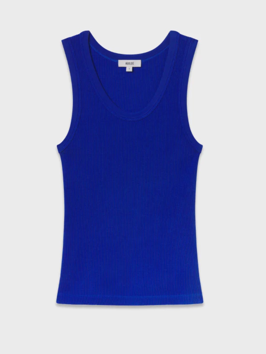 Agolde Cobalt Ribbed Scoop Tank